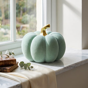 Dovleac decorativ verde catifea 19cm