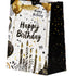 Pungă cadou Happy Birthday cu baloane și lumânări 23cm