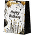 Pungă cadou Happy Birthday cu baloane și lumânări 32cm