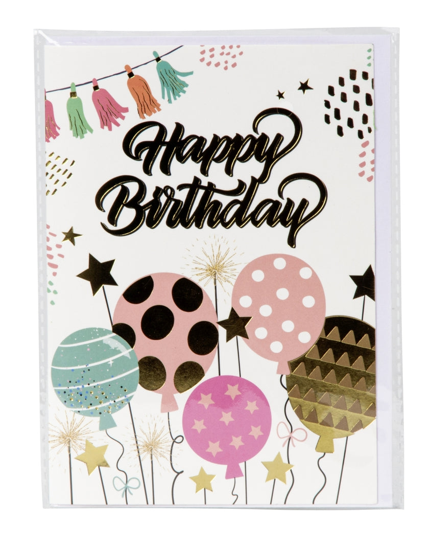 Felicitare Happy Birthday cu baloane 17cm