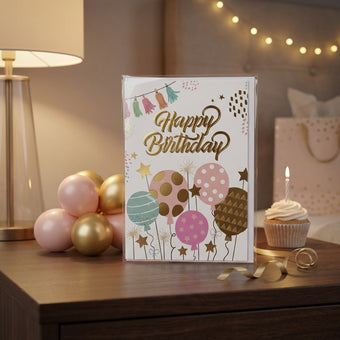 Felicitare Happy Birthday cu baloane 17cm