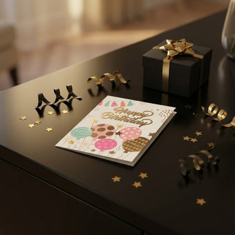 Felicitare Happy Birthday cu baloane 17cm