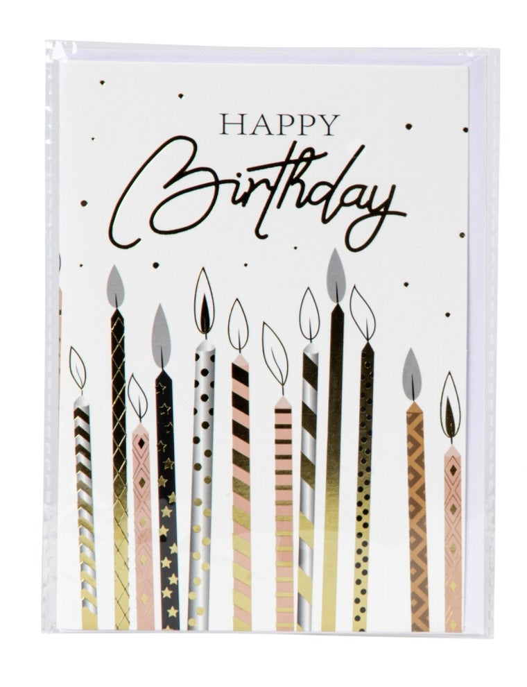 Felicitare Happy Birthday cu lumânări 17cm