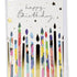 Felicitare Happy Birthday cu lumânări colorate 17cm