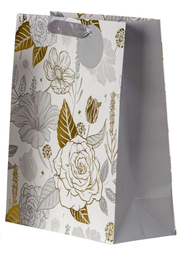 Pungă cadou cu model floral 32cm