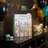 Pungă cadou Happy Birthday cu lumânări colorate 32cm