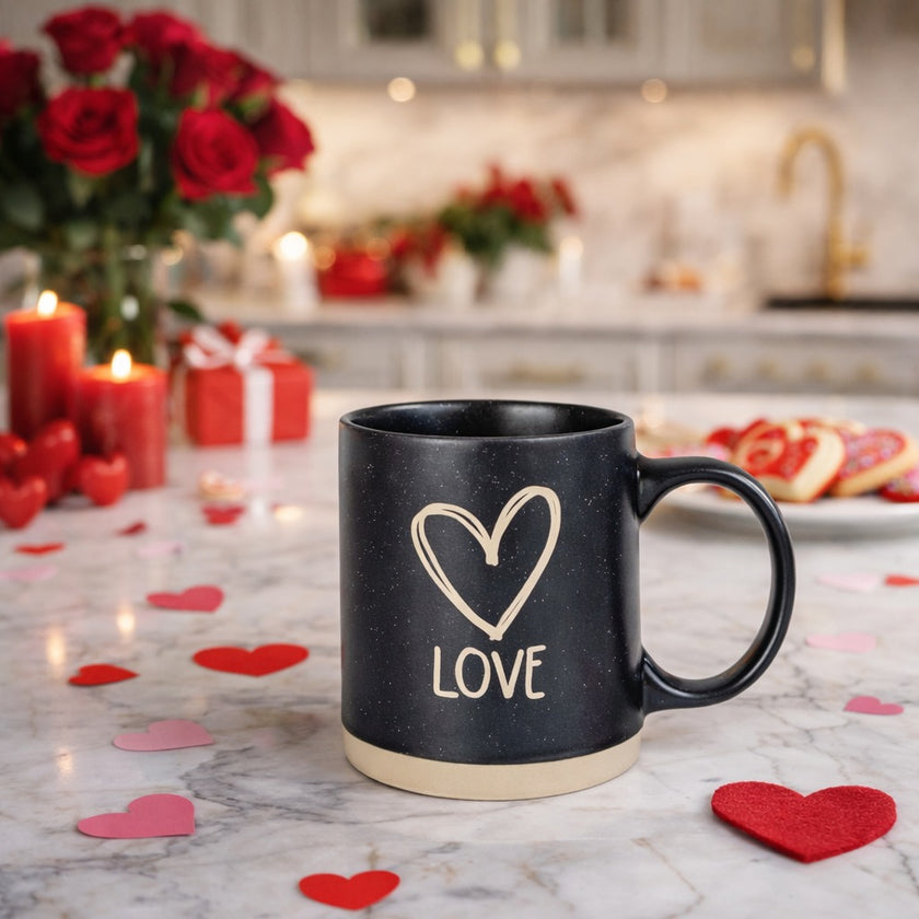 Cană neagră LOVE