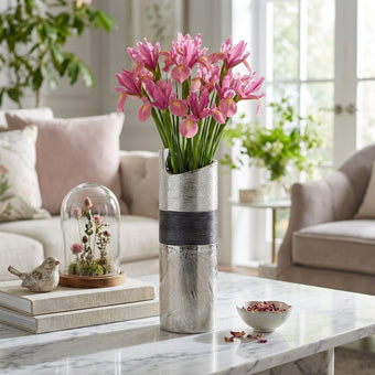 Vază ceramică argintie 30cm