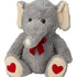 Elefant de pluș gri cu inimioare 48cm