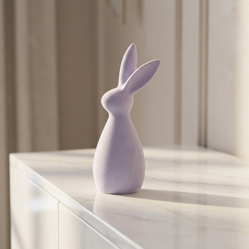 Iepuraș de Paște din ceramică mov 24cm
