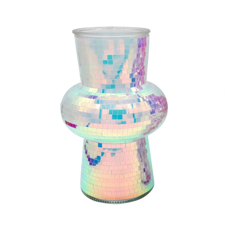 Vază decorativă din sticlă mozaic disco 20cm
