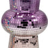 Vază decorativă din sticlă mozaic disco violet 20cm
