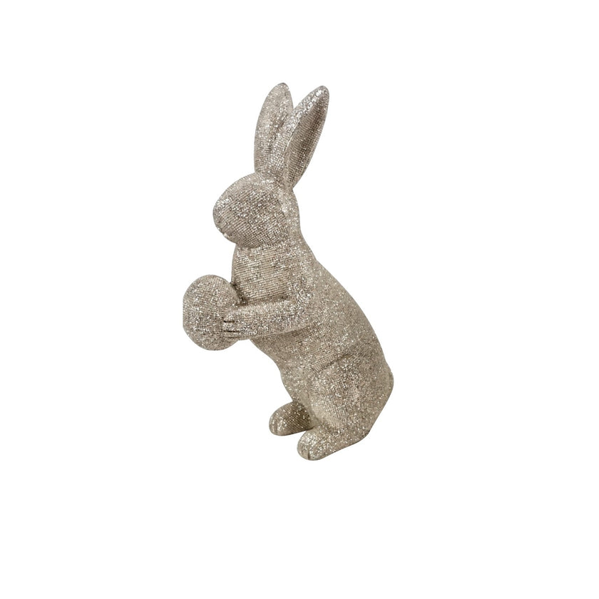 Iepuraș de Paște auriu cu sclipici 18cm
