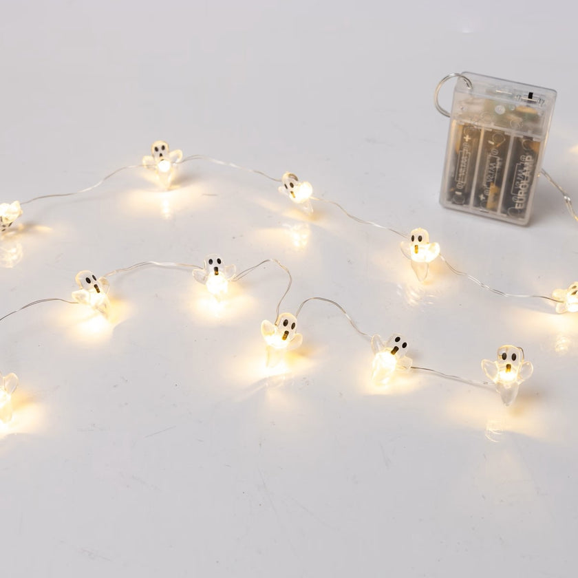 Ghirlandă luminoasă Halloween cu 20 mini stafii LED 220cm