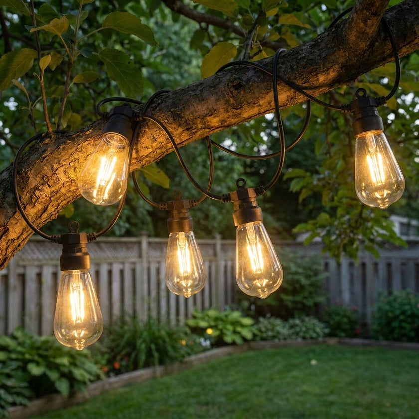 Ghirlandă luminoasă de grădină cu 10 becuri, 8m