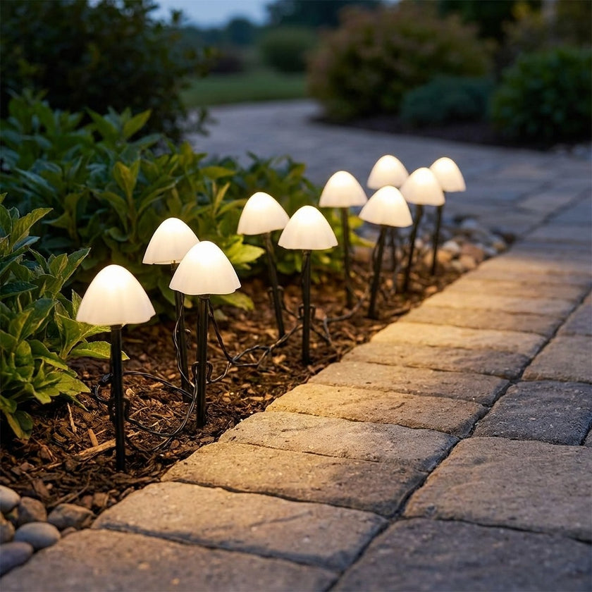 Set 8 lămpi solare de grădină LED 450cm