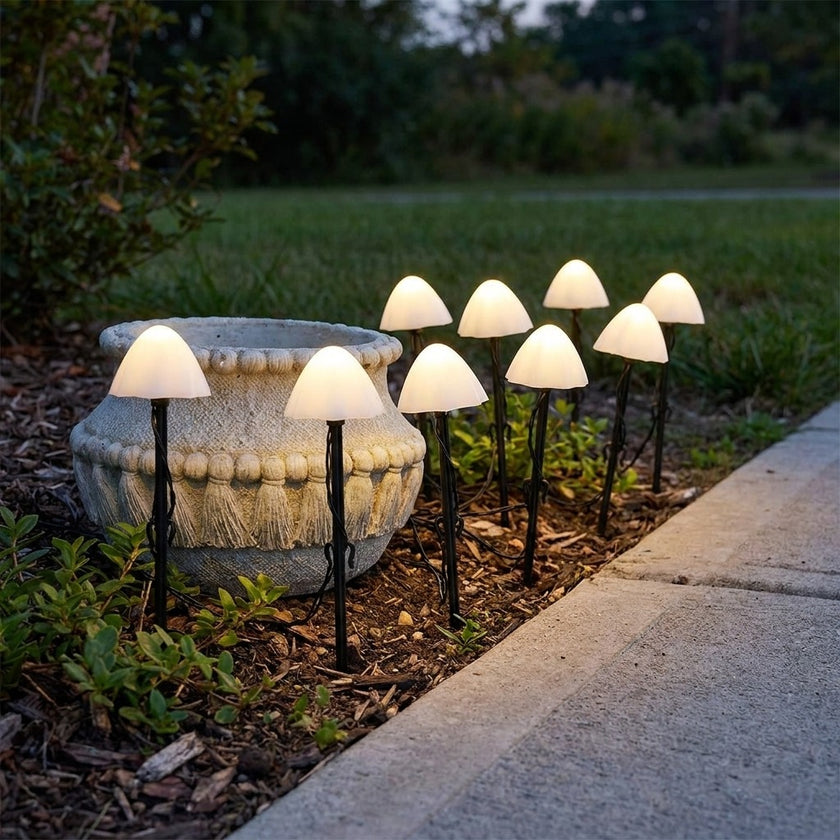 Set 8 lămpi solare de grădină LED 450cm