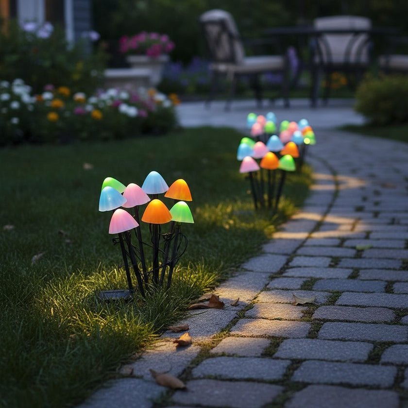 Set 8 lămpi solare colorate de grădină LED 450cm