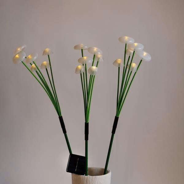 Set 3 lămpi solare de grădină ciupercuțe 75cm