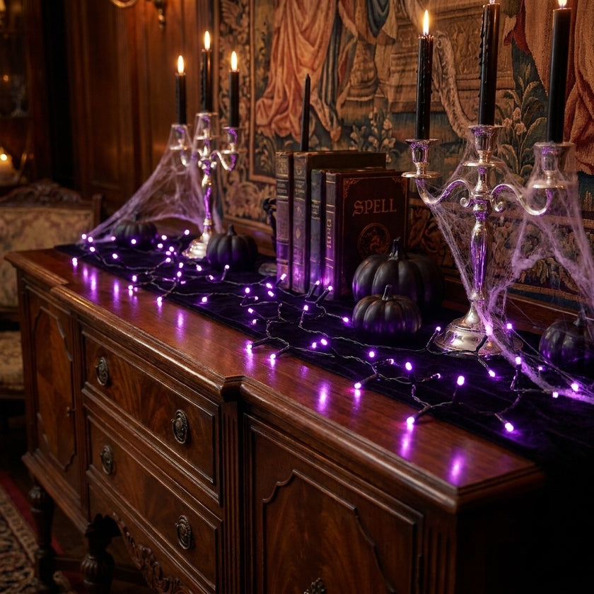 Instalație de Crăciun și Halloween 100 LED mov, 8m