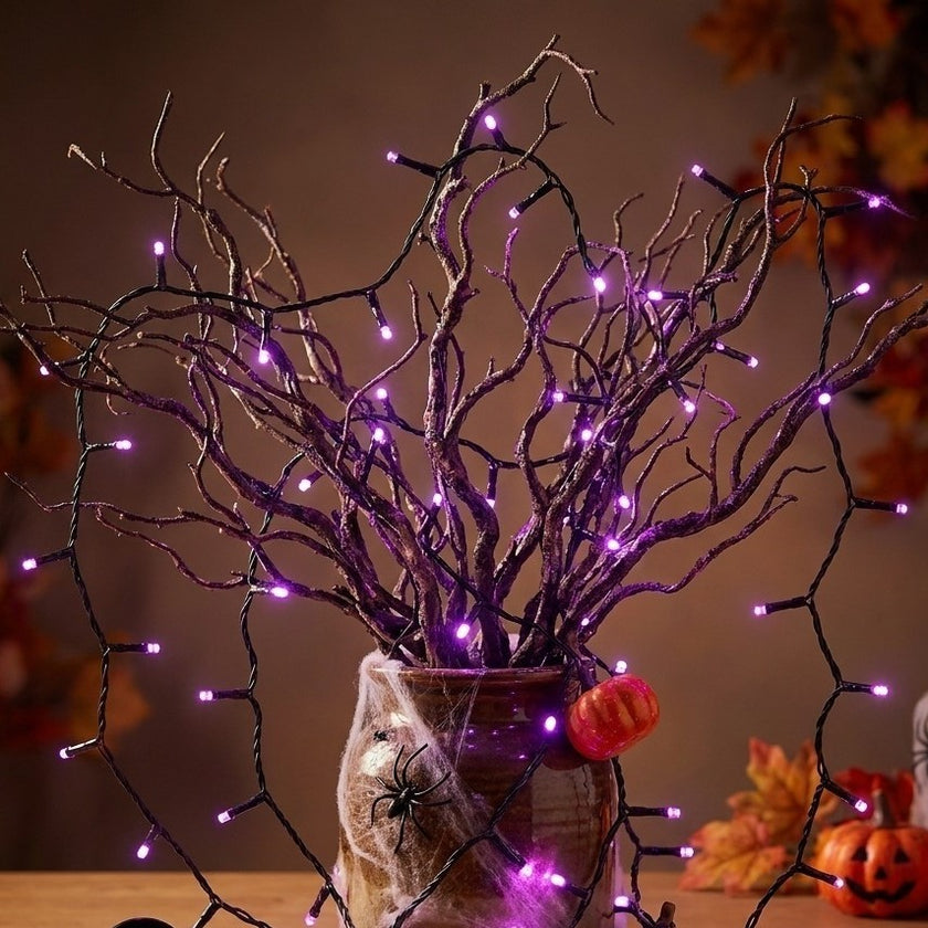 Instalație de Crăciun și Halloween 100 LED mov, 8m