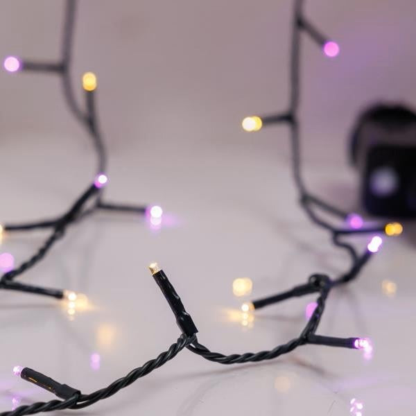 Instalație de Crăciun și Halloween 240 LED mov și alb cald, 15m