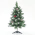 Brad artificial decorativ de masă nins, cu conuri, verde, 60cm