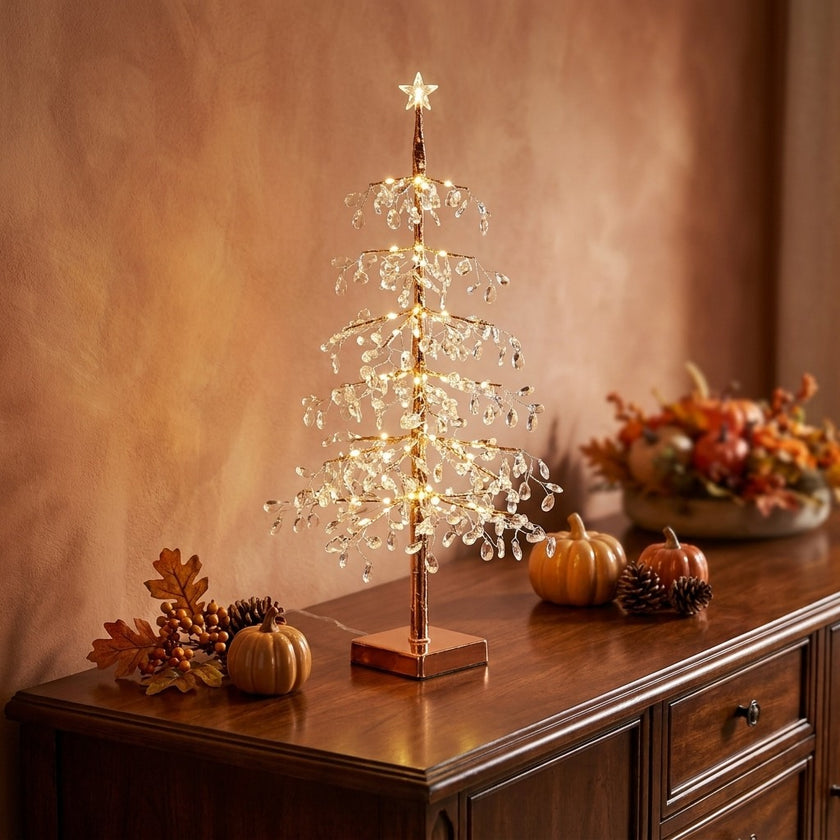 Copac decorativ cu cristale acrilice cu LED 60cm
