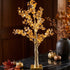 Copac decorativ eucalipt auriu cu LED 60cm