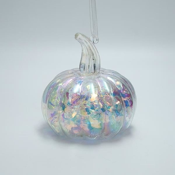 Dovleac decorativ transparent cu LED 13cm