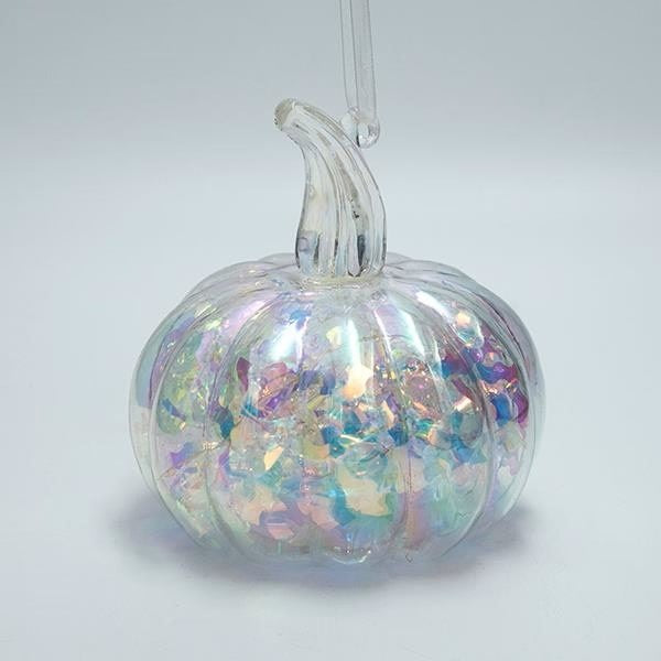 Dovleac decorativ transparent cu LED 15cm