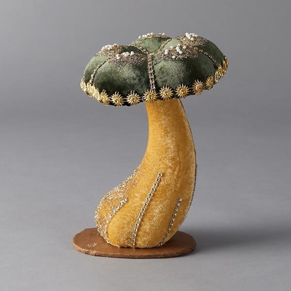 Ciupercă decorativă catifea verde 23cm