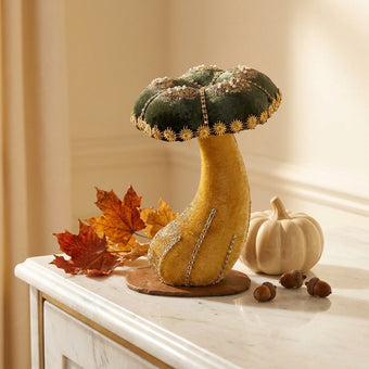 Ciupercă decorativă catifea verde 23cm