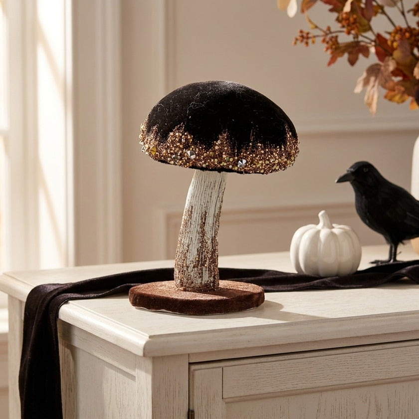 Ciupercă decorativă catifea neagră 12cm