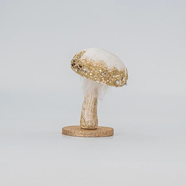 Ciupercă decorativă catifea albă 13cm