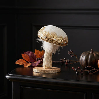 Ciupercă decorativă catifea albă 13cm