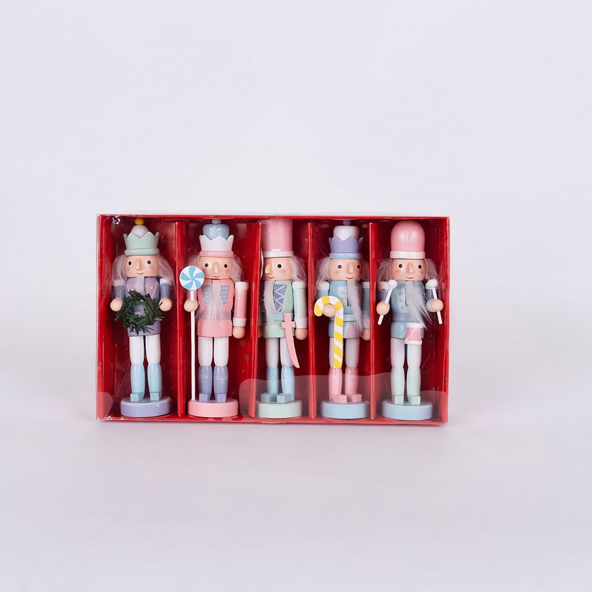 Set 5 spărgători de nuci din lemn pentru Crăciun, 12cm