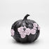 Dovleac decorativ negru cu trandafiri roz 21cm