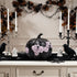 Dovleac decorativ negru cu trandafiri roz 21cm