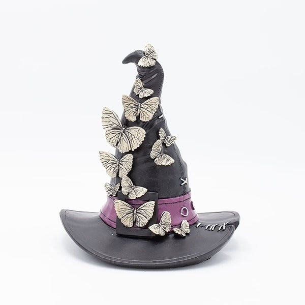 Figurină de Halloween pălărie de vrăjitoare cu fluturi 22cm