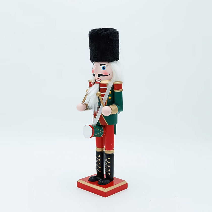 Spărgător de nuci decorativ Crăciun, din lemn, verde, 30 cm