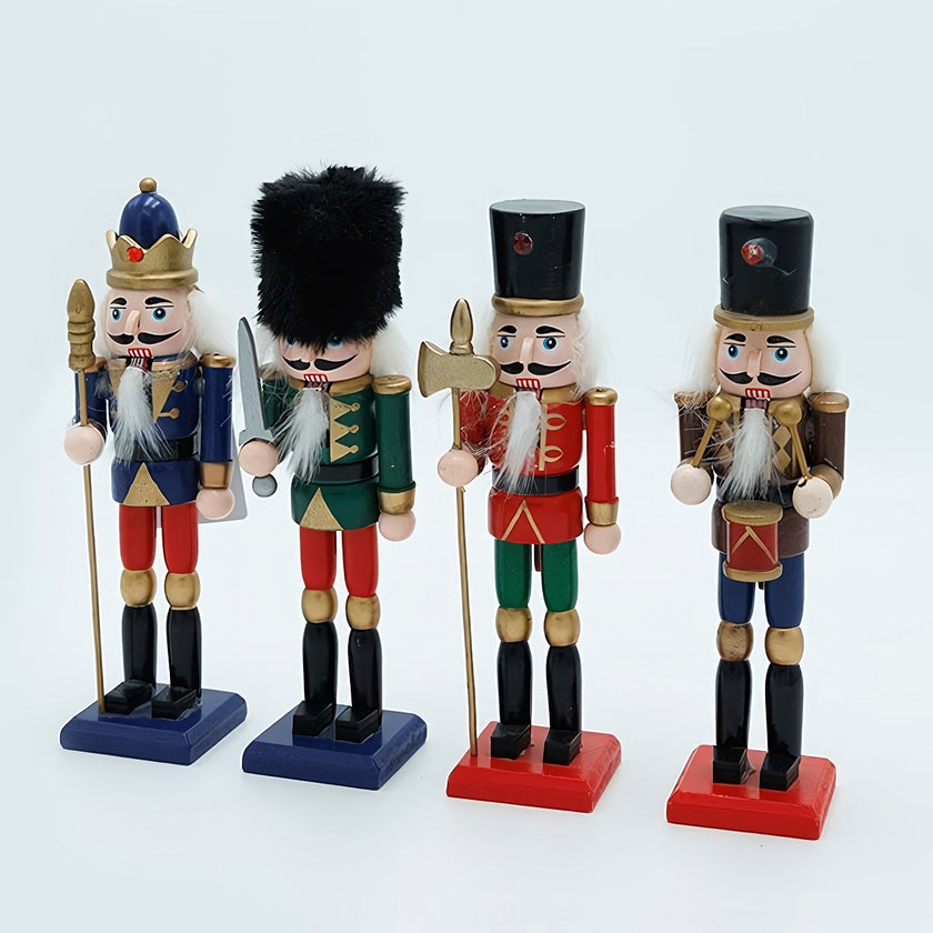 Set 4 spărgători de nuci din lemn pentru Crăciun, 18cm