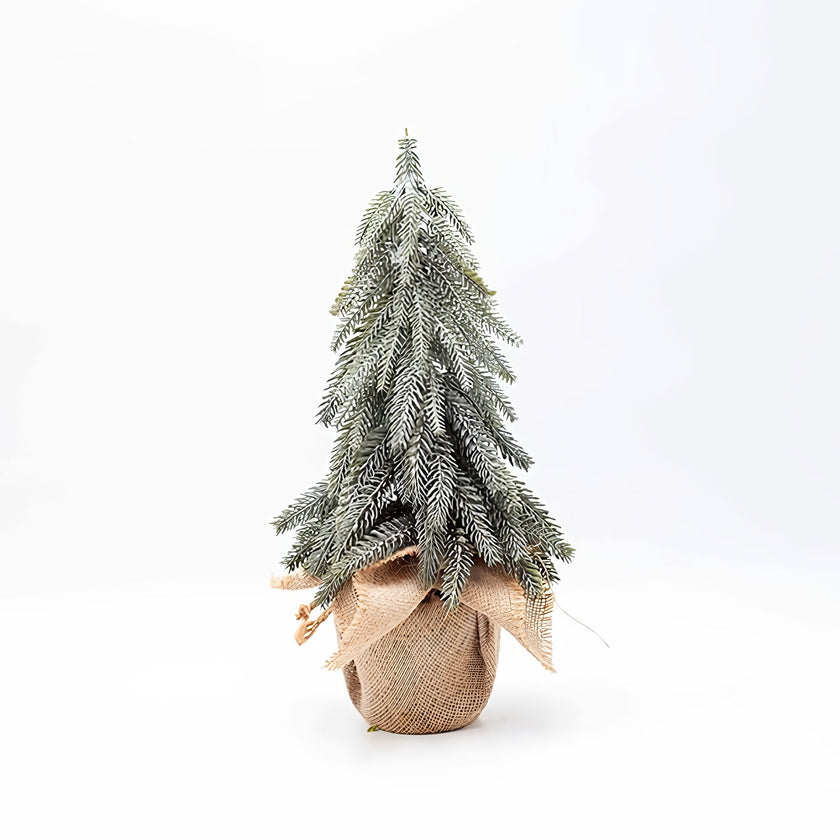 Brad artificial decorativ nins, în ghiveci, verde, 36cm