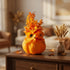 Aranjament decorativ cu dovleac catifelat portocaliu 37cm
