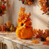 Aranjament decorativ cu dovleac catifelat portocaliu 37cm