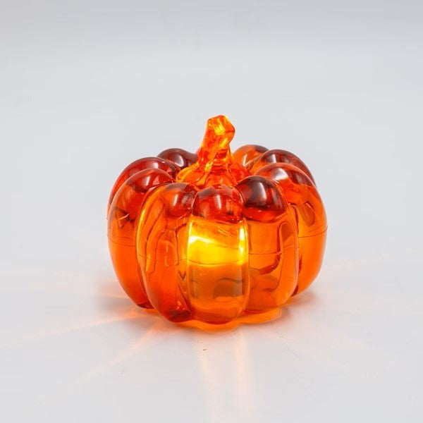 Dovleac decorativ portocaliu cu LED 8cm
