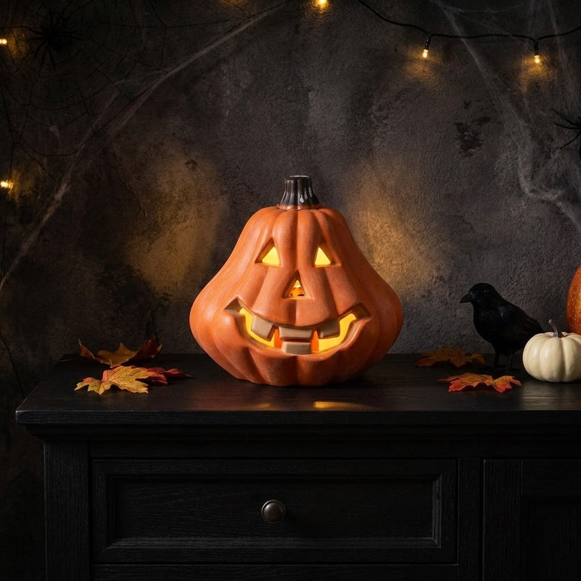 Dovleac de Halloween felinar cu LED 16cm