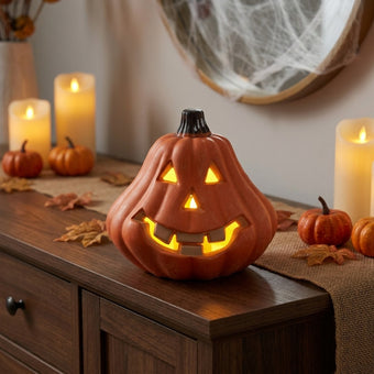 Dovleac de Halloween felinar cu LED 16cm