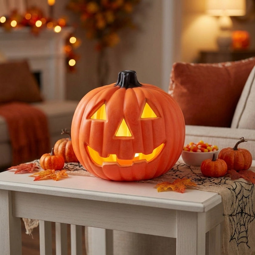 Dovleac de Halloween felinar cu LED 20cm