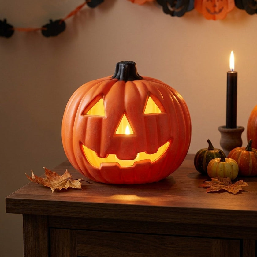Dovleac de Halloween felinar cu LED 20cm